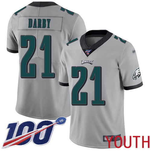 Youth Philadelphia Eagles #21 Ronald Darby Limited Silver Inverted Legend NFL Jersey 100th Season Football